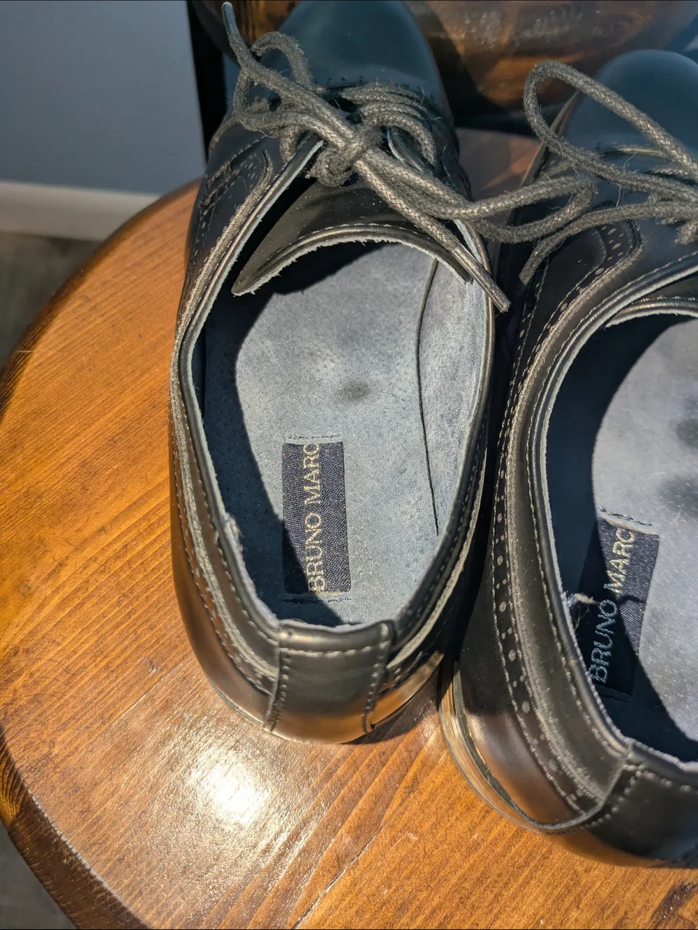 Bruno Marc Big Boys Black Cap-Toe Lace-Up Oxfords Size 6